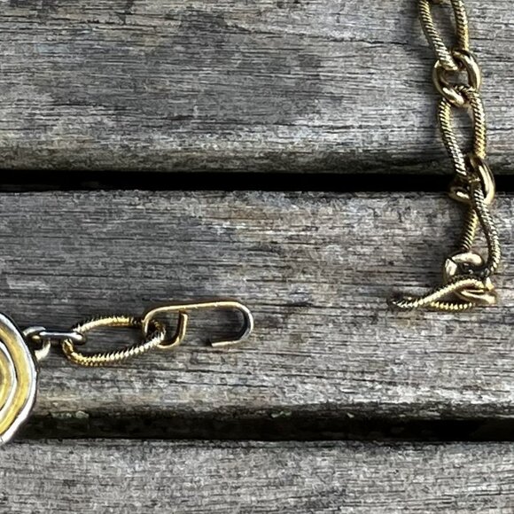 🌟Vintage Gold-Tone Chain Link and Swirl Disc Belt or Necklace - Picture 6 of 7